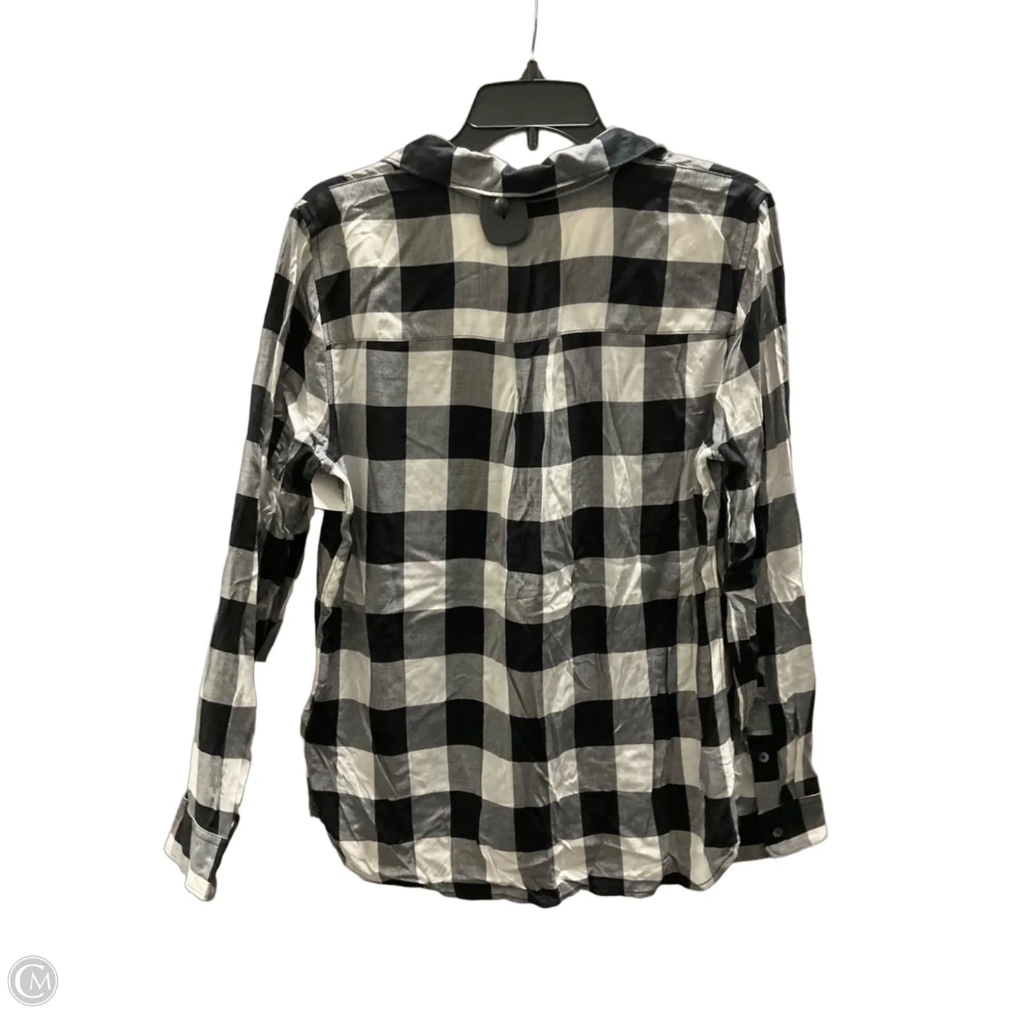Blouse Long Sleeve By Madewell In Black & White, Size: L