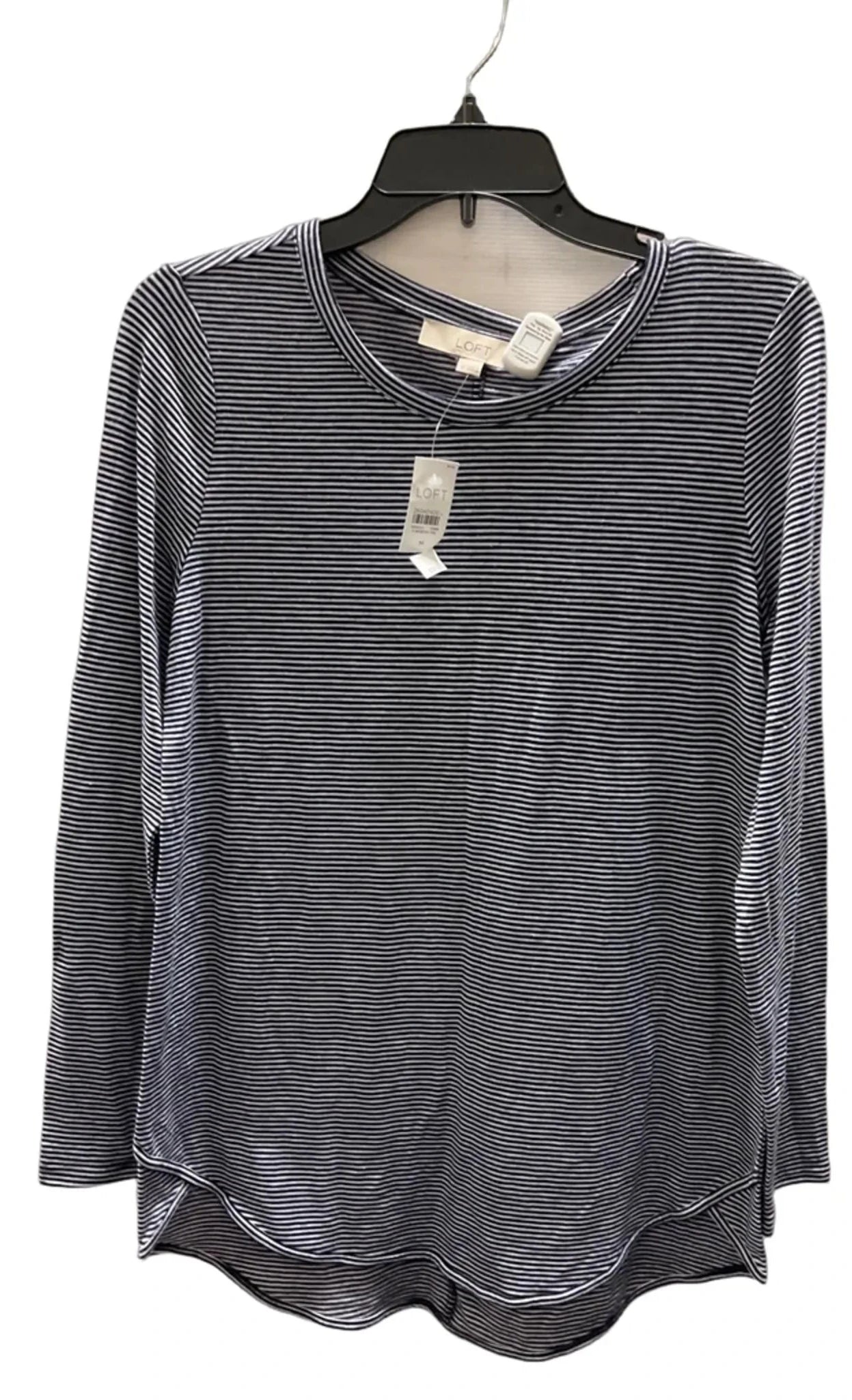 Top Long Sleeve Basic By Loft In Striped Pattern, Size: M