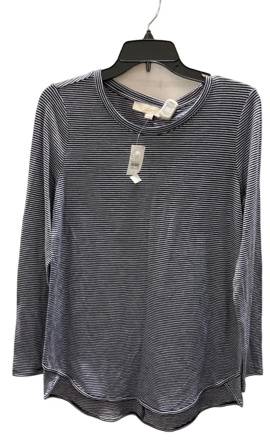 Top Long Sleeve Basic By Loft In Striped Pattern, Size: M