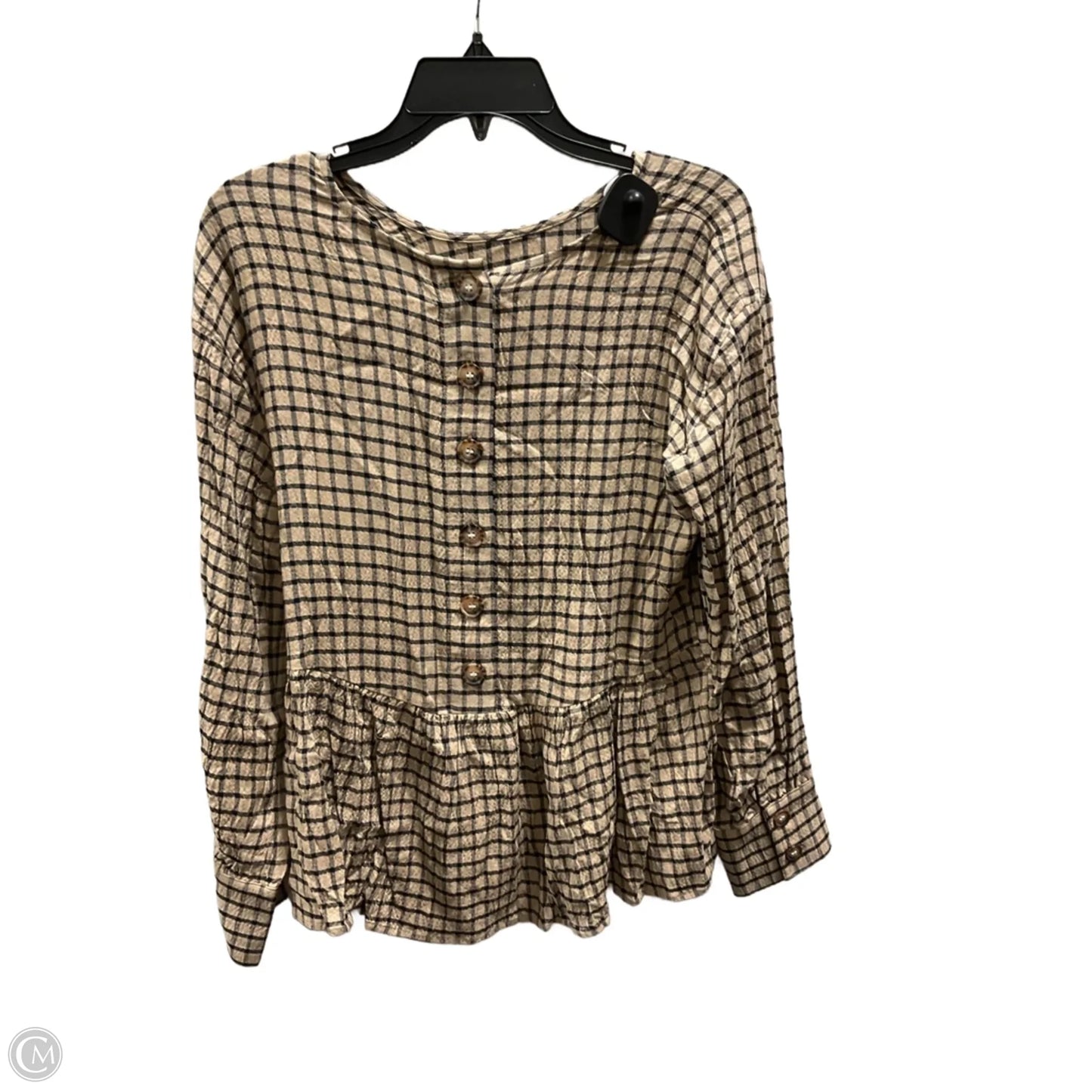 Top Long Sleeve By Madewell In Beige, Size: M