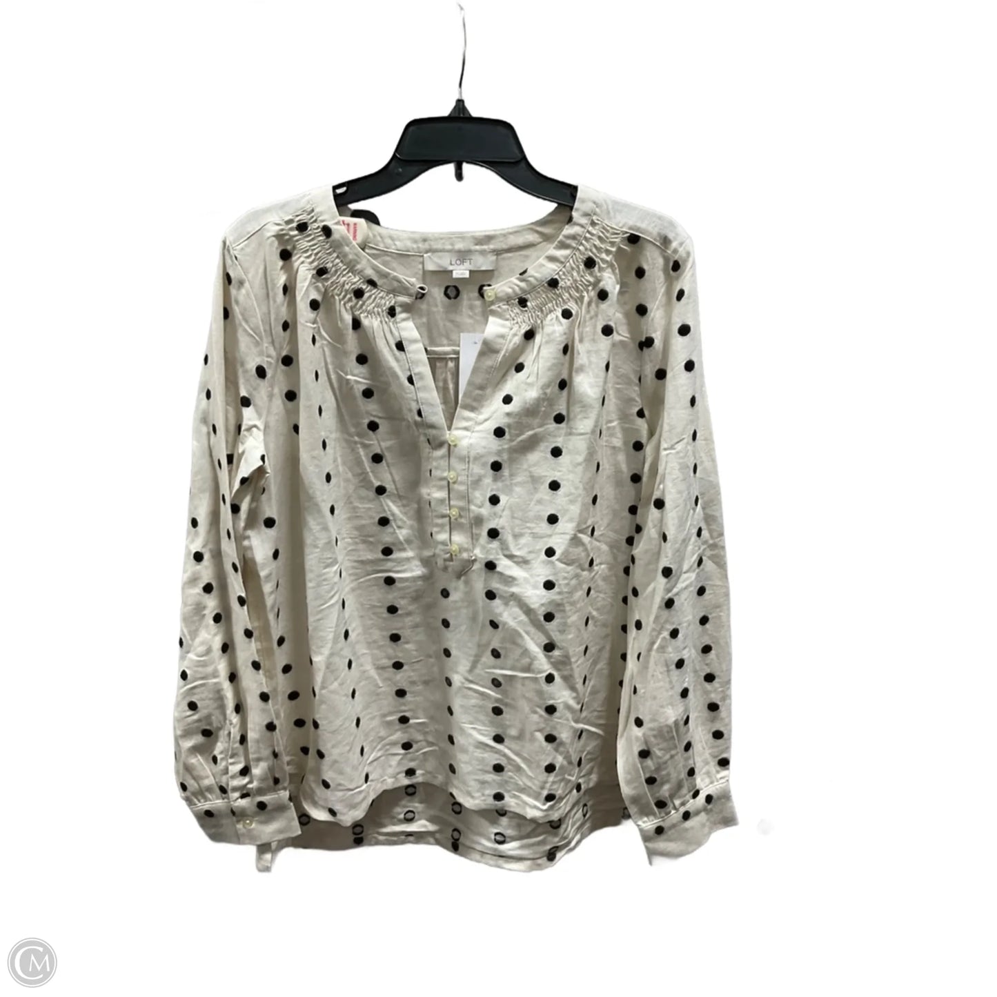 Top Long Sleeve By Loft In White, Size: Medium