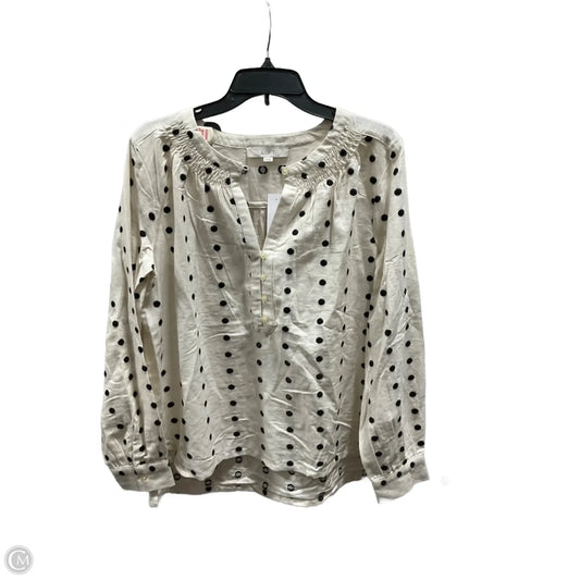 Top Long Sleeve By Loft In White, Size: Medium