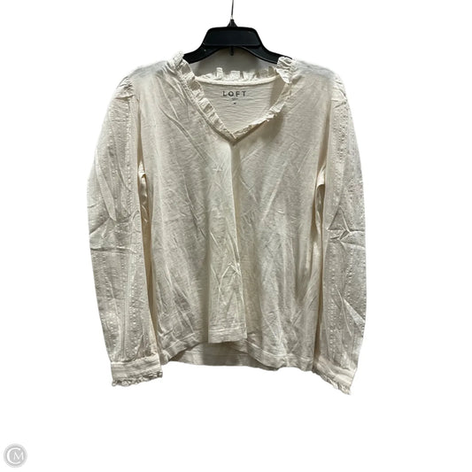 Top Long Sleeve By Loft In Cream, Size: M