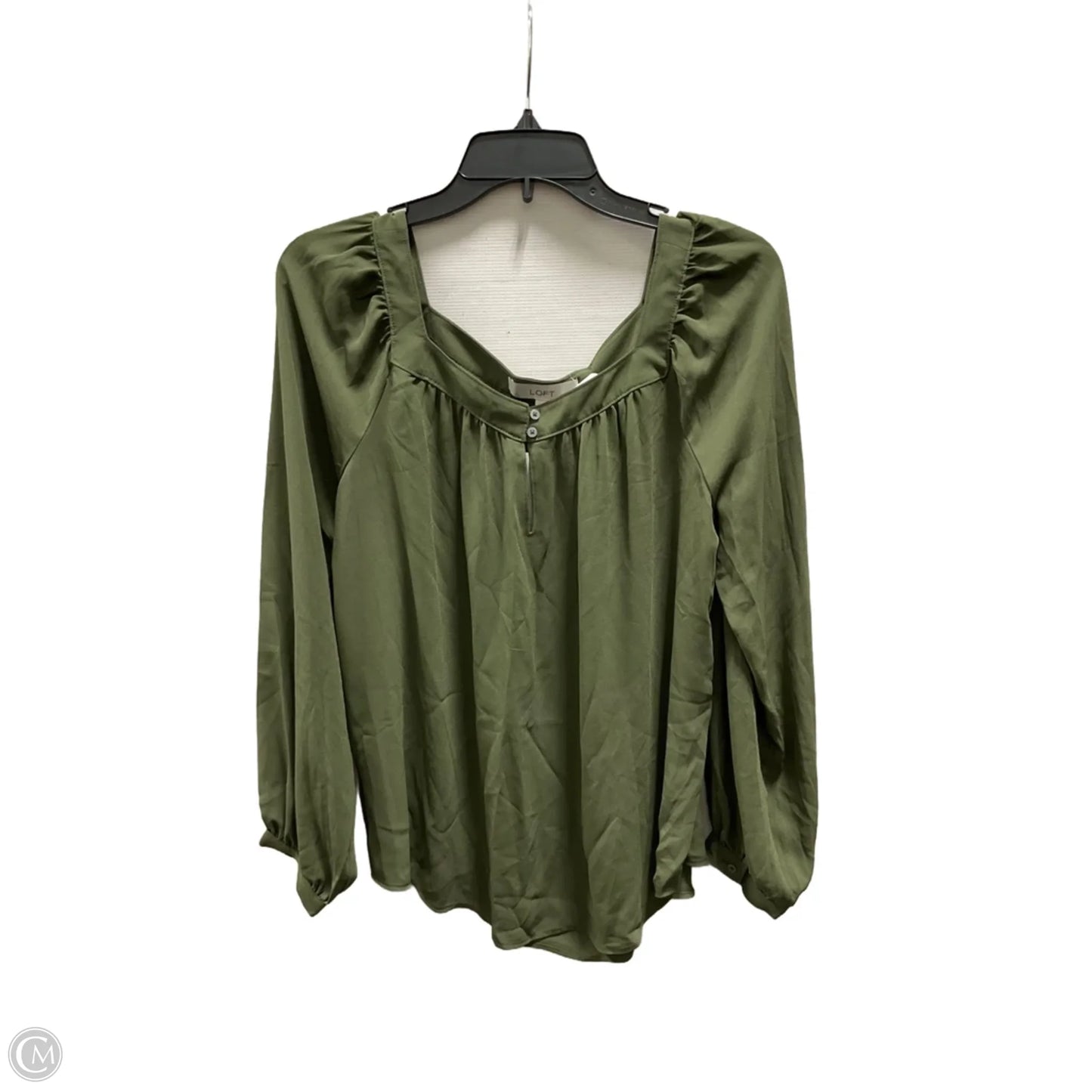 Top Long Sleeve By Loft In Green, Size: M