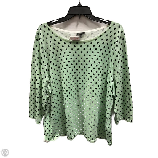 Top Short Sleeve By Talbots In Polkadot Pattern, Size: 3x