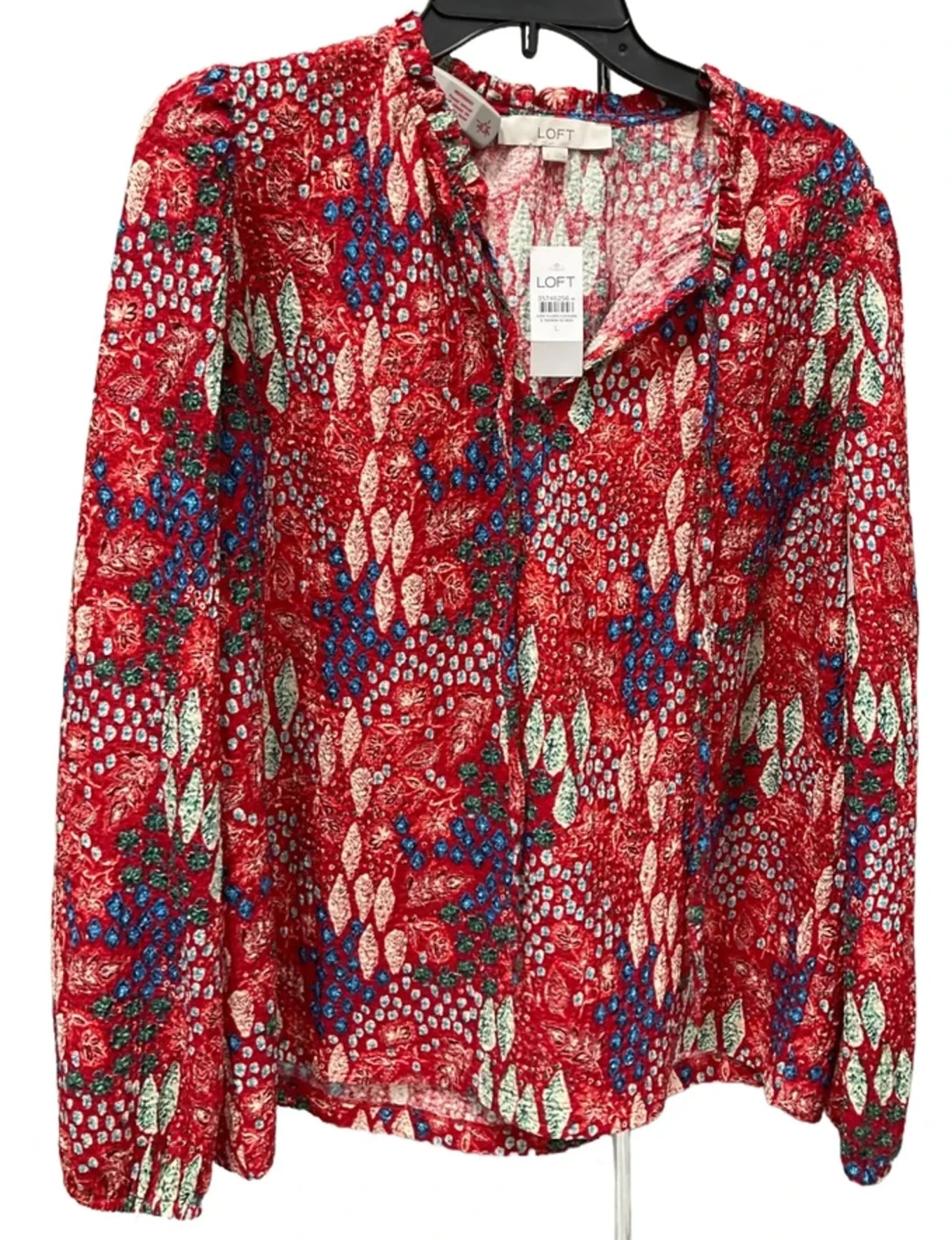 Top Long Sleeve By Loft In Red, Size: L