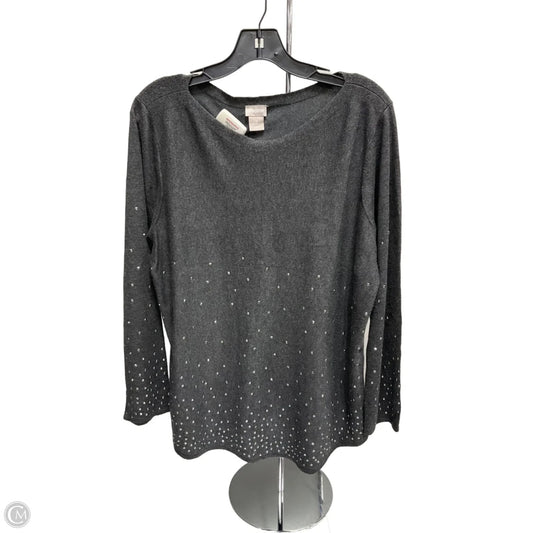 Top Long Sleeve By Chicos In Grey, Size: Xl