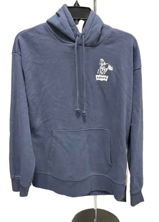 Sweatshirt Hoodie By Levis In Blue, Size: M