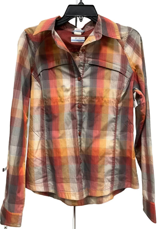 Blouse Long Sleeve By Columbia In Brown, Size: S