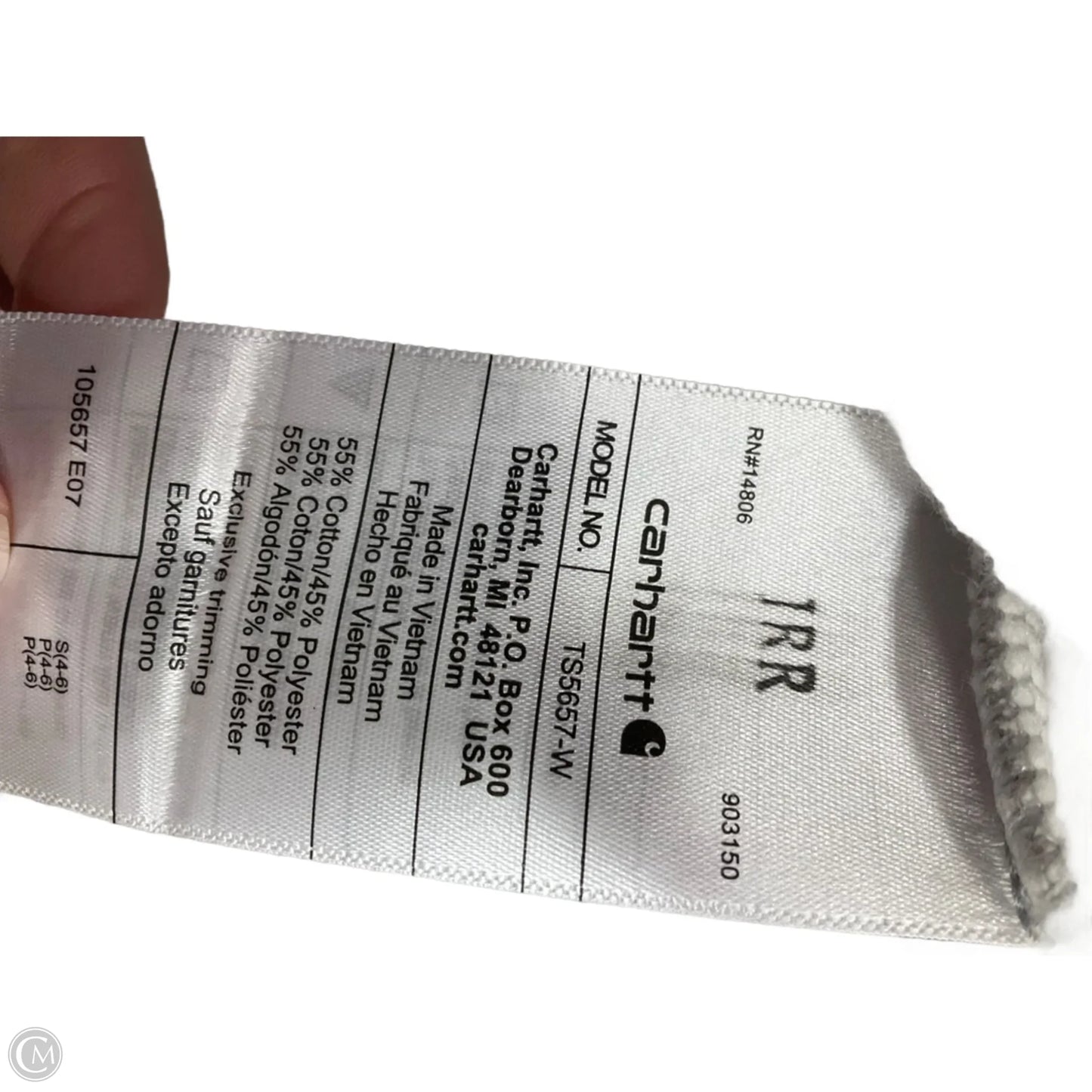 Sweatshirt Collar By Carhartt In Grey, Size: S