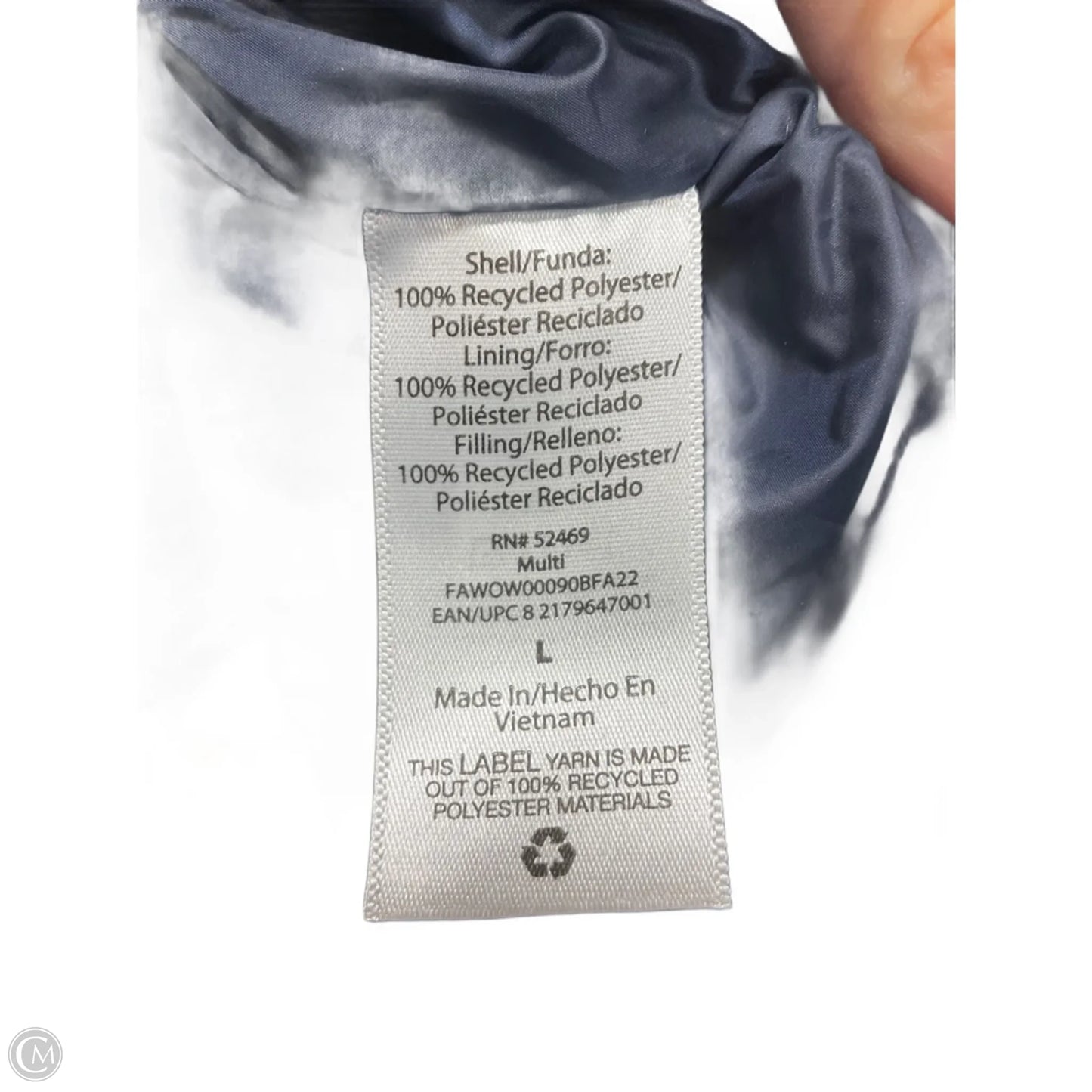 Vest Puffer & Quilted By Free Assembly In Striped Pattern, Size: L