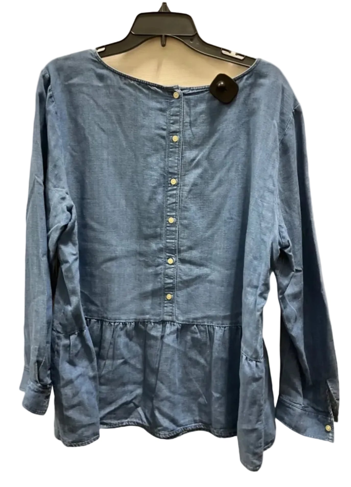 Top Long Sleeve By Loft In Blue Denim, Size: 16