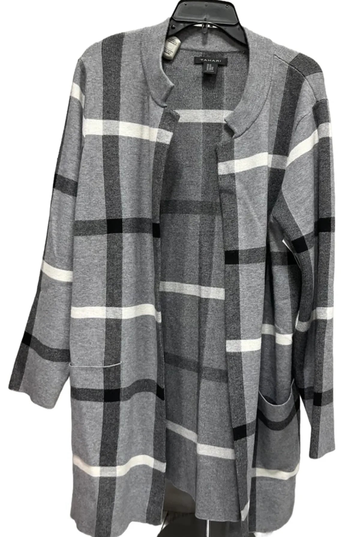 Cardigan By Tahari In Grey, Size: 2x