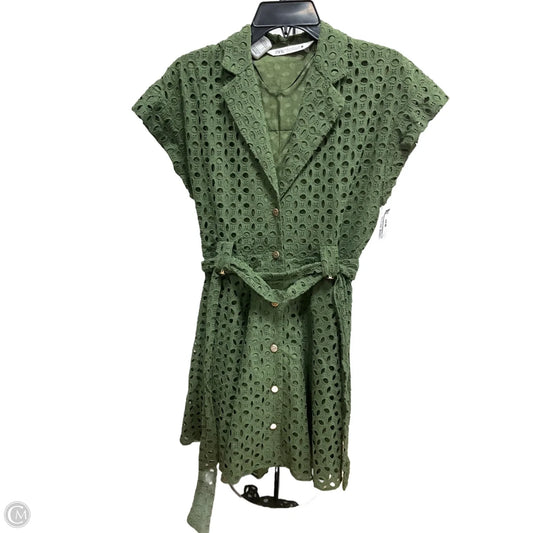 Dress Casual Midi By Zara In Green, Size: Xs
