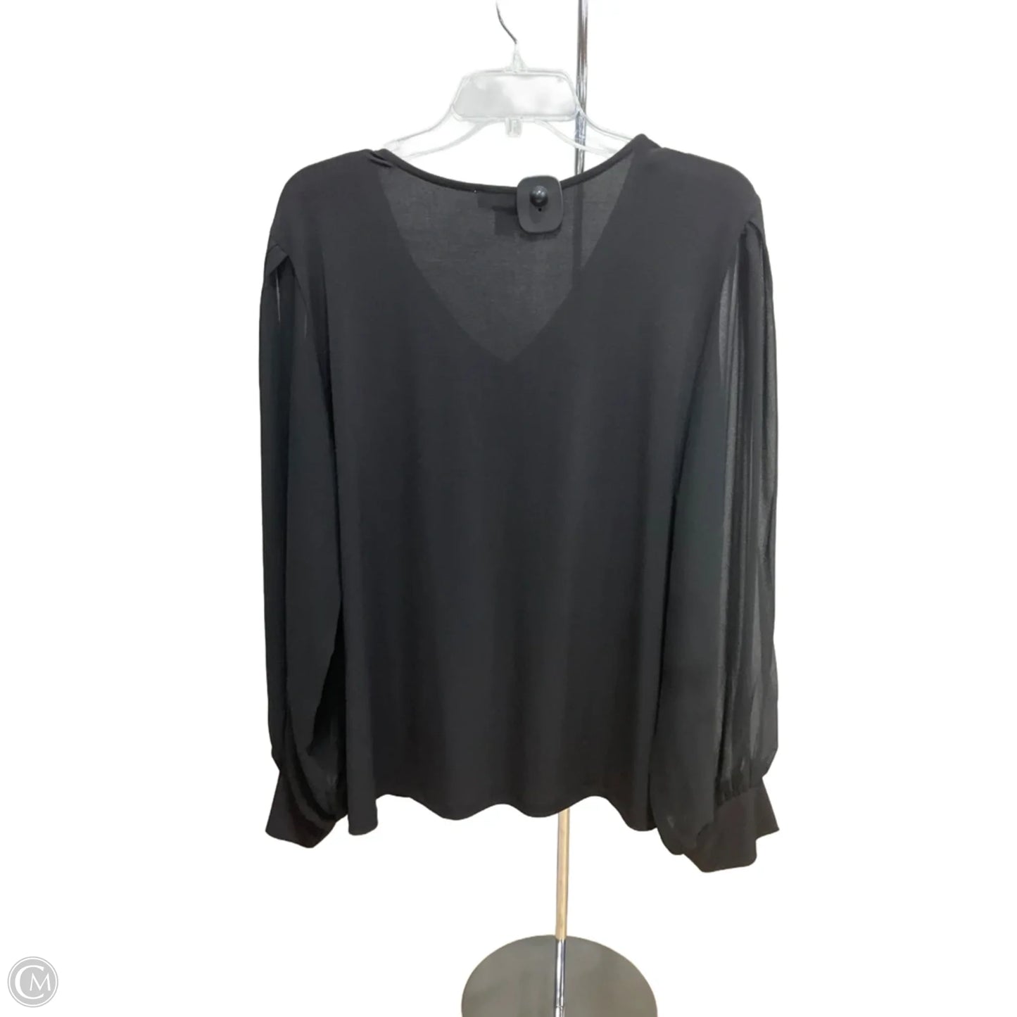 Top Long Sleeve By Calvin Klein In Black, Size: Xl
