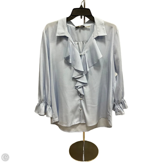 Top Long Sleeve Designer By Karl Lagerfeld In Blue, Size: Xl