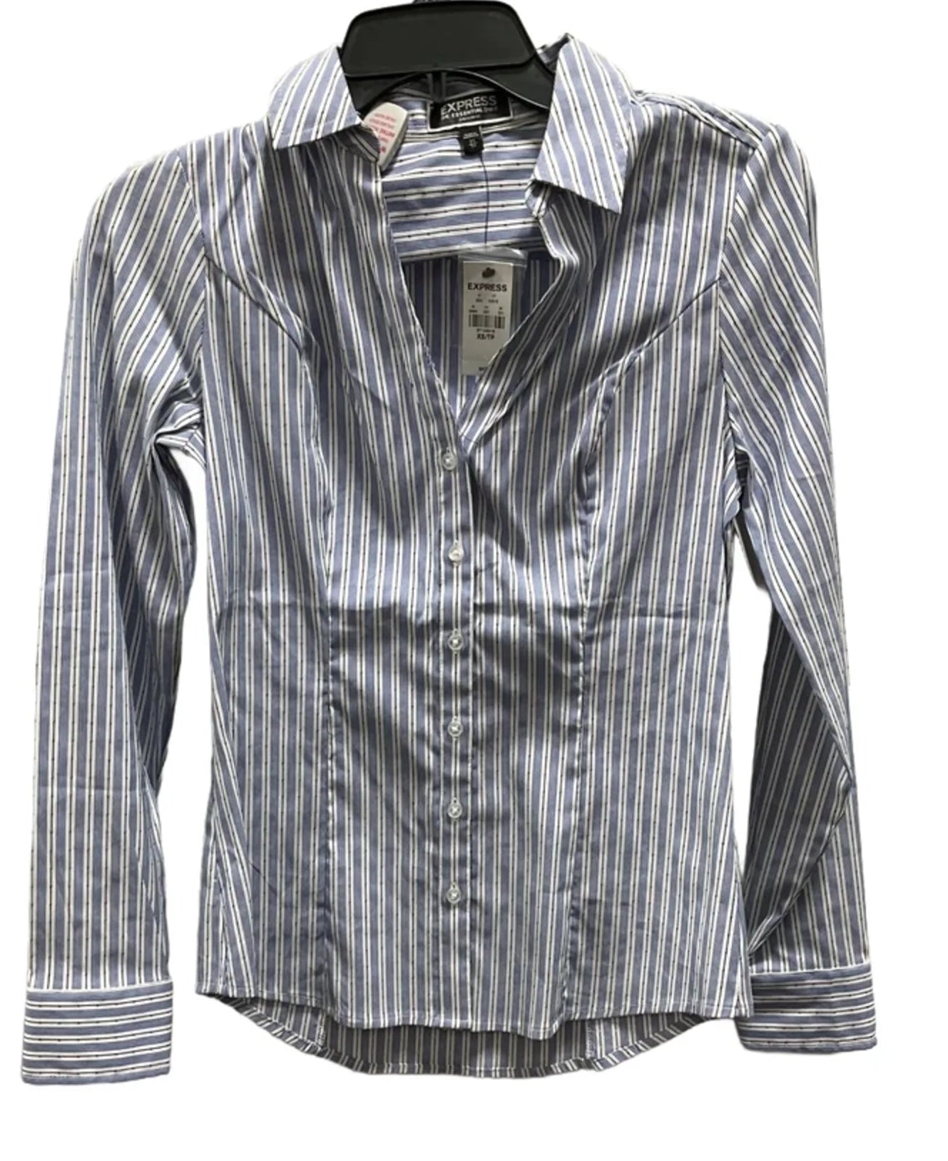 Blouse 3/4 Sleeve By Express In Striped Pattern, Size: Xs