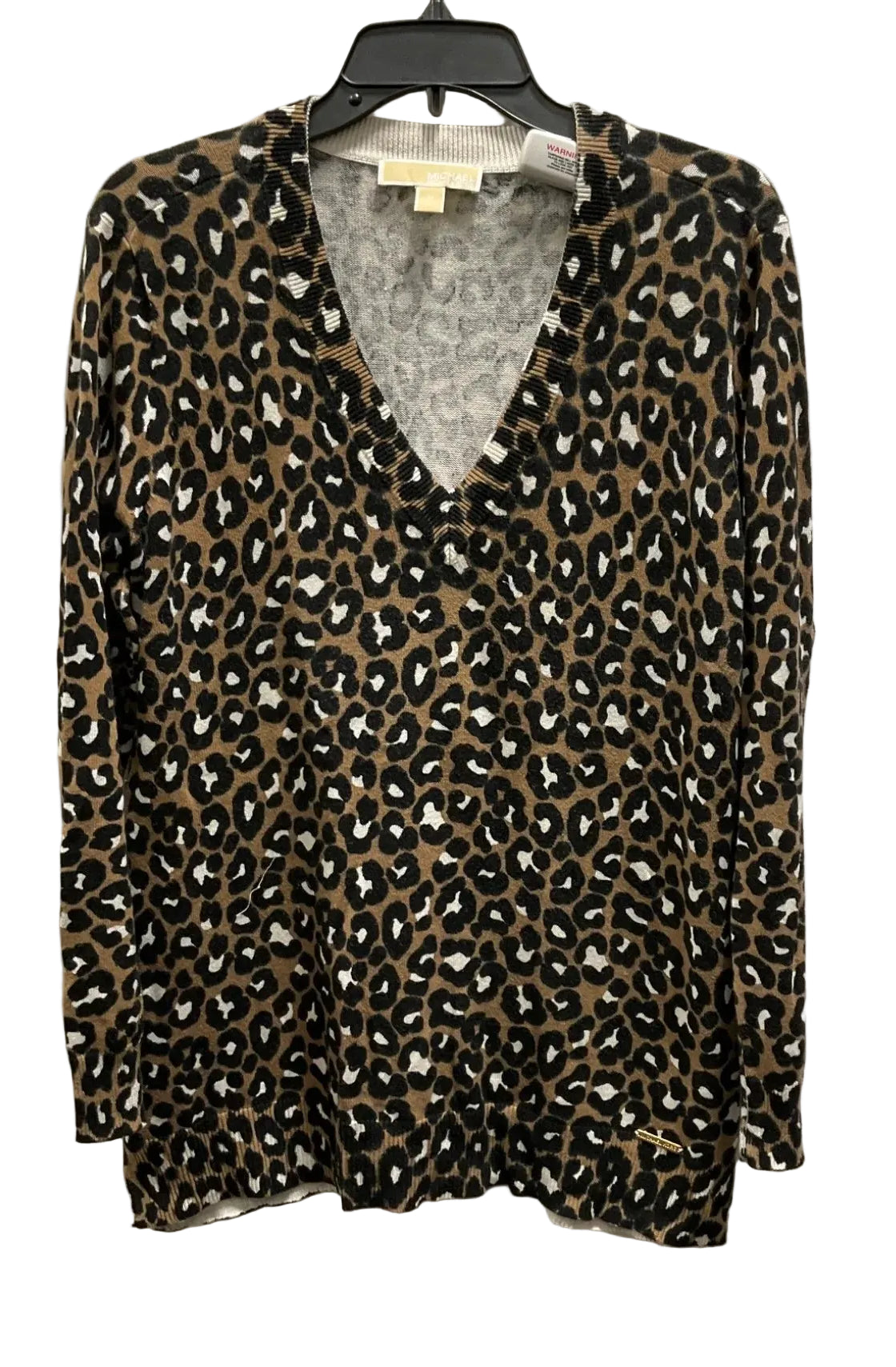 Top Long Sleeve By Michael By Michael Kors In Animal Print, Size: M