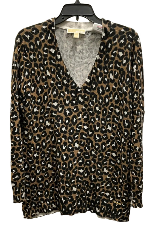 Top Long Sleeve By Michael By Michael Kors In Animal Print, Size: M