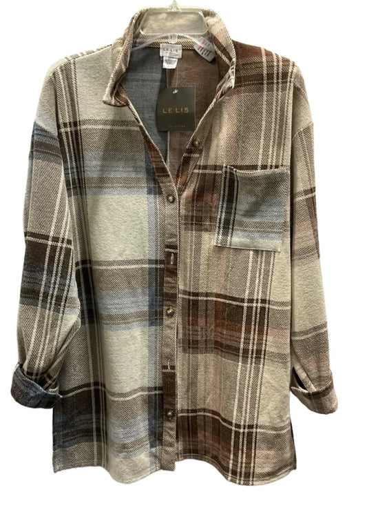 Top Long Sleeve By Cmc In Beige, Size: M