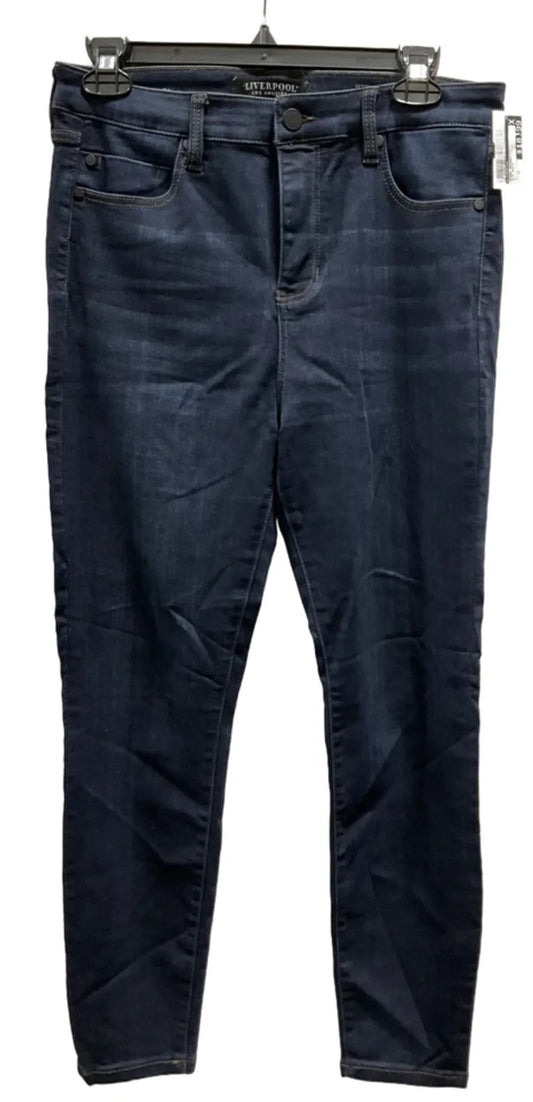 Jeans Skinny By Liverpool In Blue Denim, Size: 10