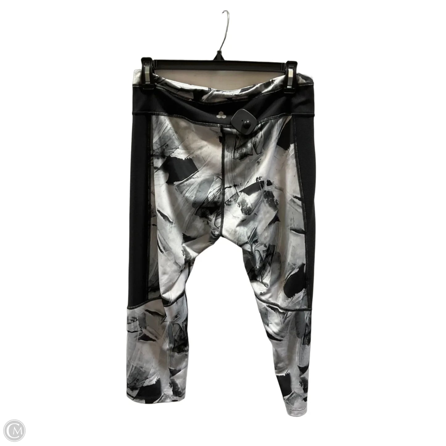 Athletic Leggings Capris By Tek Gear In Black & Cream, Size: L