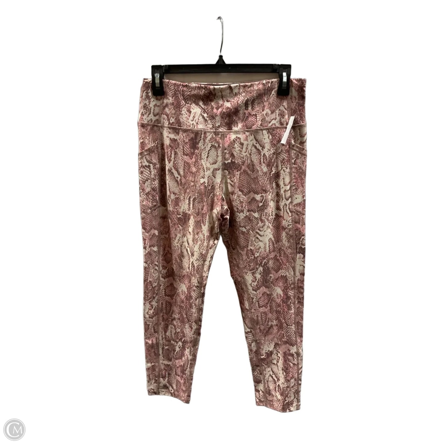 Athletic Leggings By Calvin Klein In Pink, Size: L