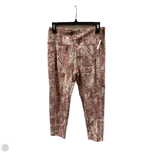 Athletic Leggings By Calvin Klein In Pink, Size: L