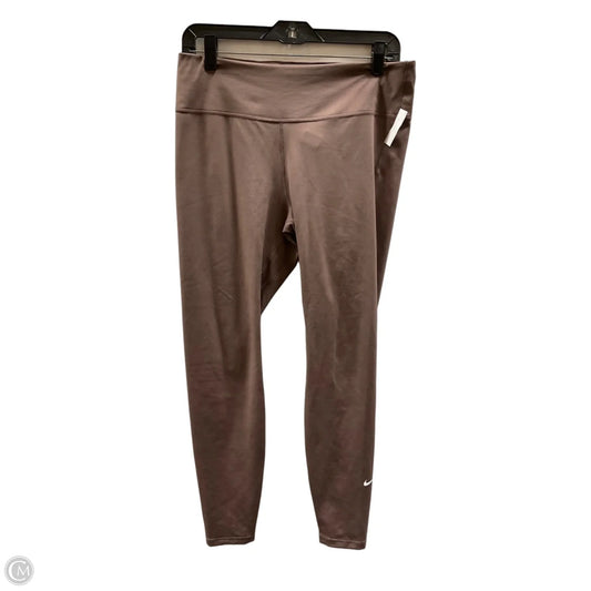 Athletic Leggings By Nike In Tan, Size: L