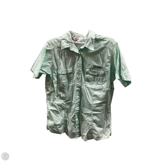 Athletic Top Short Sleeve By Columbia In Green, Size: L