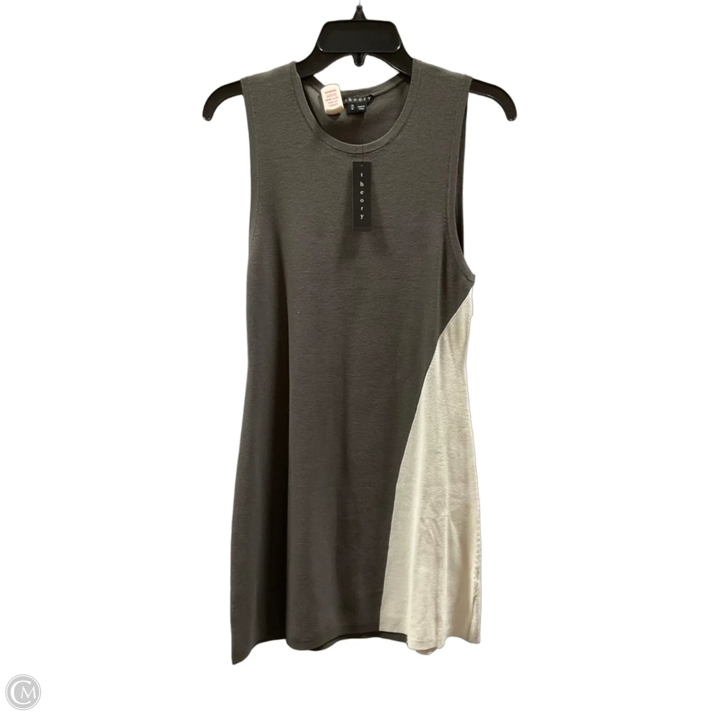 Dress Casual Midi By Theory In Grey & White, Size: M