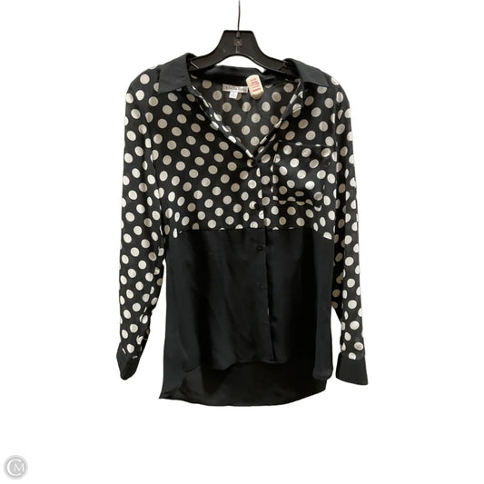 Blouse Long Sleeve By Opheliarose In Black & Cream, Size: S