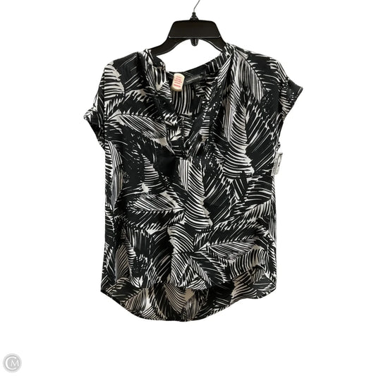 Top Short Sleeve By Banana Republic In Black & Cream, Size: Xs
