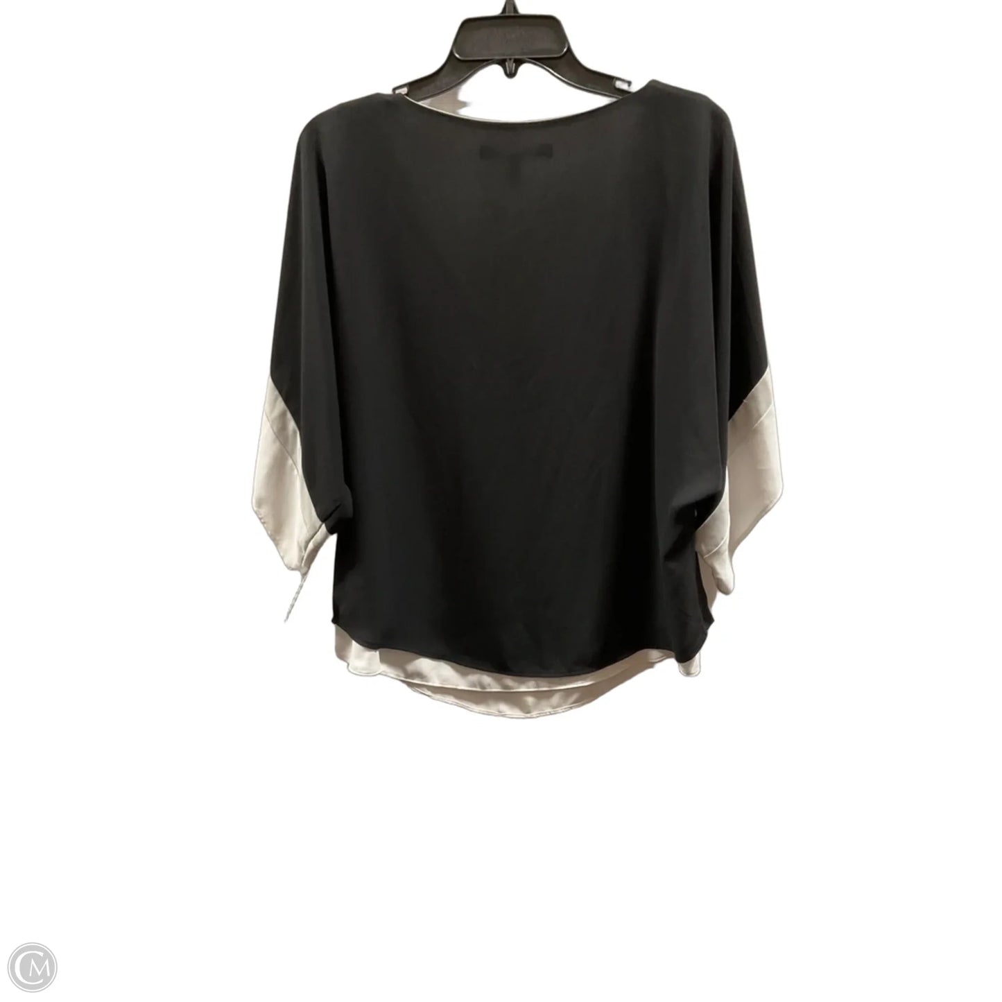 Top Short Sleeve By White House Black Market In Black & Cream, Size: S