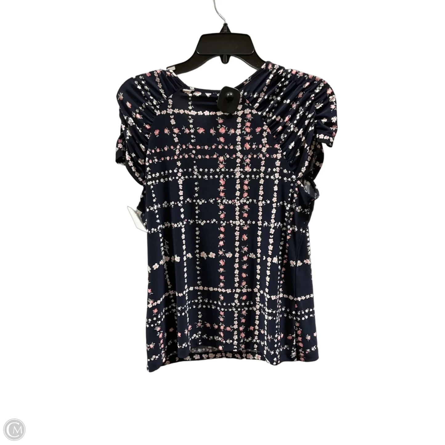Top Short Sleeve By Tommy Hilfiger In Blue & Cream, Size: S