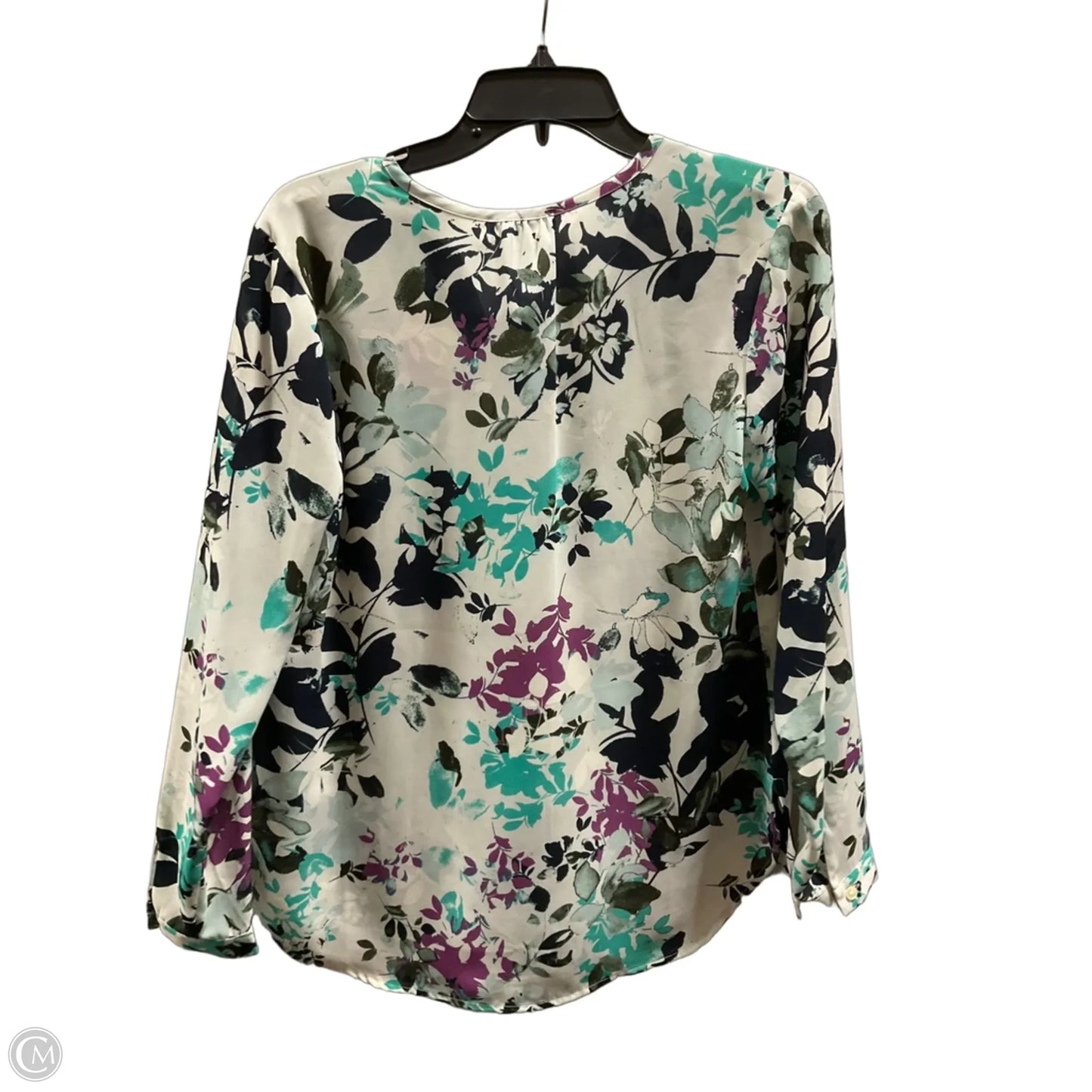 Blouse Long Sleeve By Van Heusen In Floral Print, Size: S