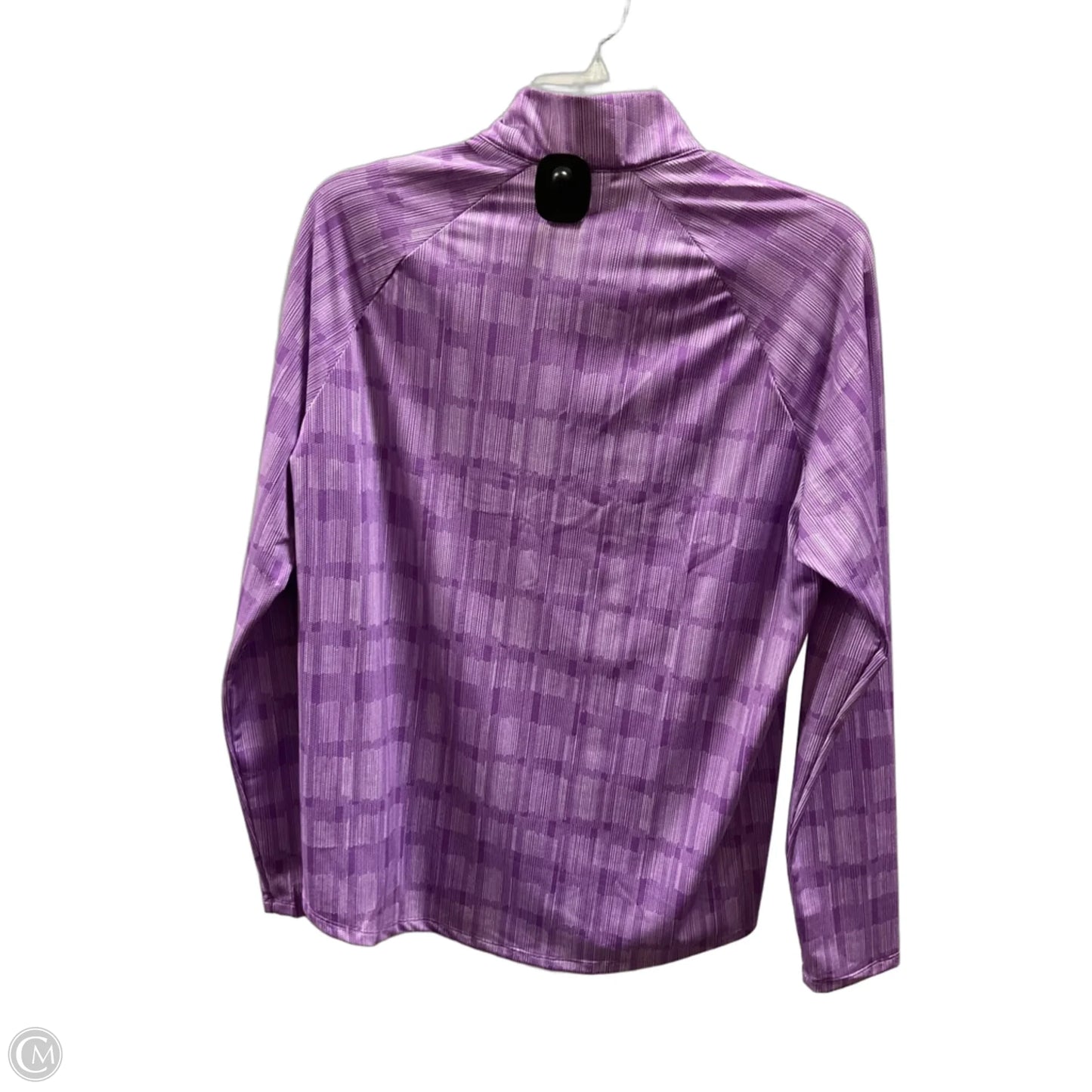 Athletic Top Long Sleeve Collar By Adidas In Purple, Size: L