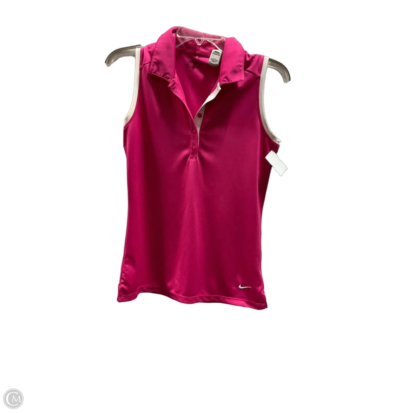Athletic Tank Top By Nike In Pink & White, Size: S