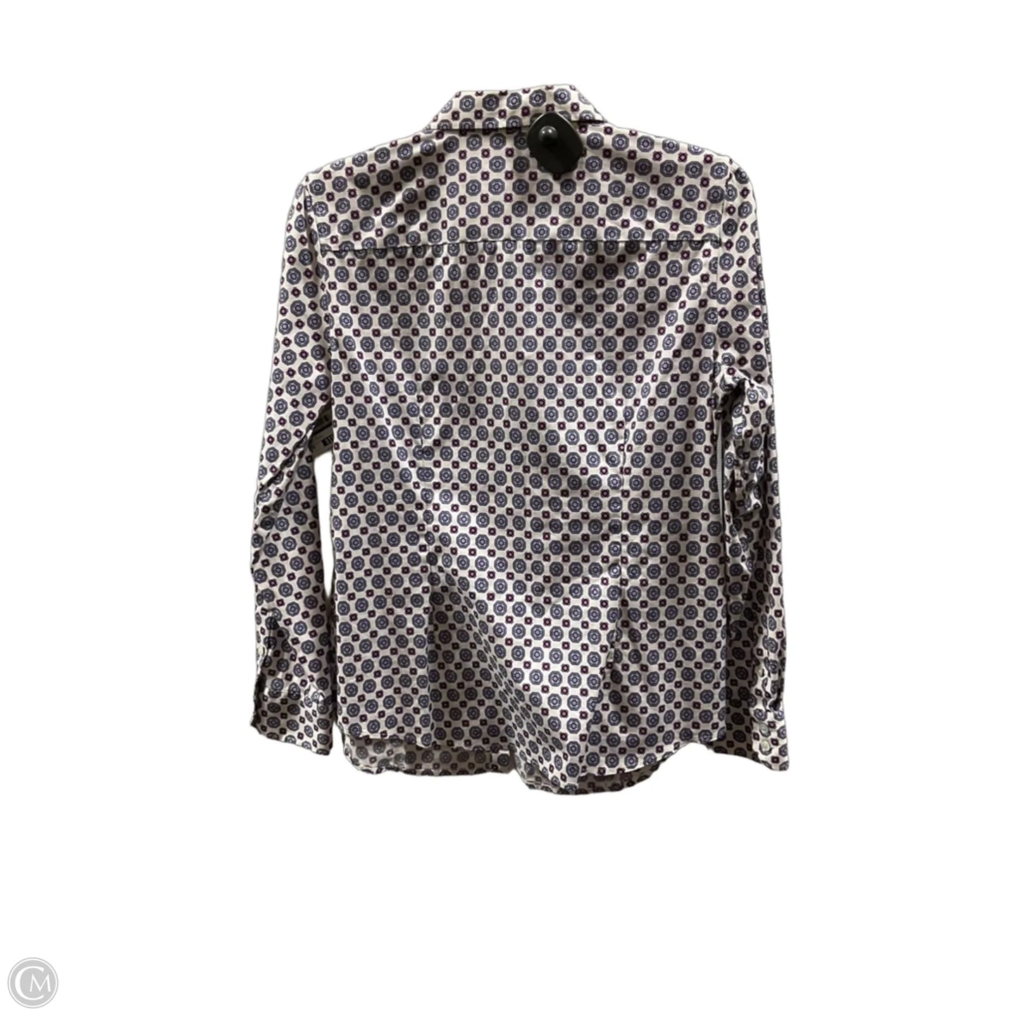 Blouse Long Sleeve By Talbots In Purple & White, Size: M
