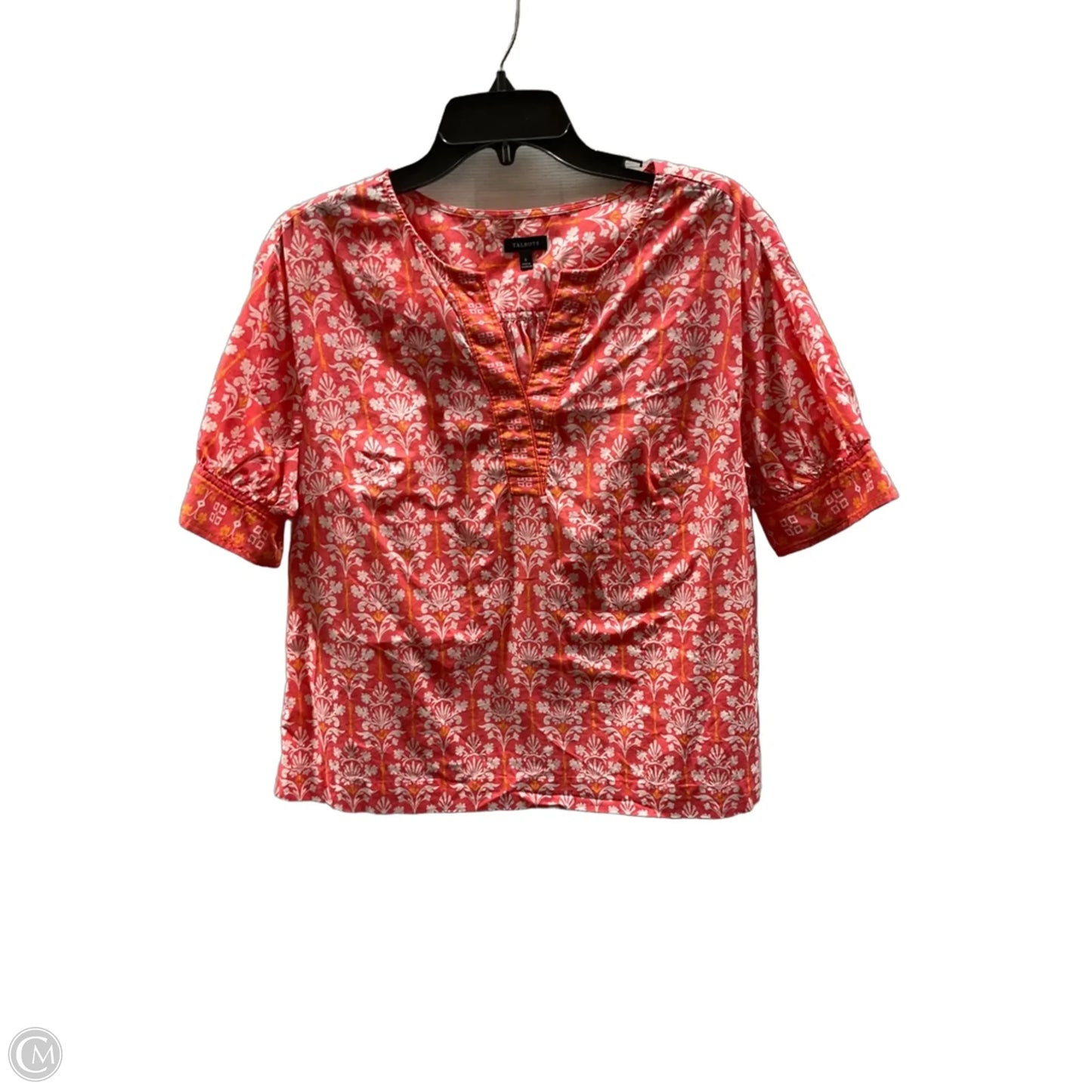 Top Short Sleeve By Talbots In Pink & Yellow, Size: S