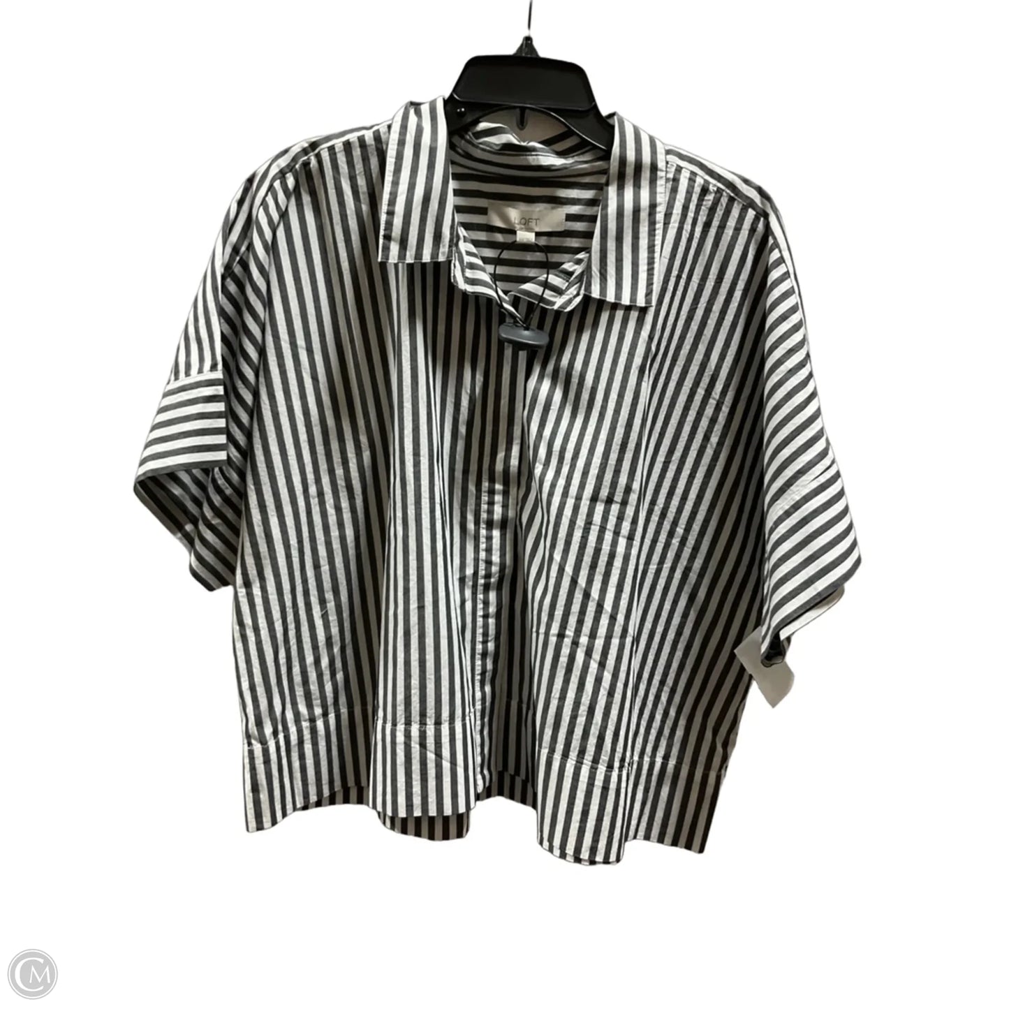 Top Short Sleeve By Loft In Striped Pattern, Size: Xxl