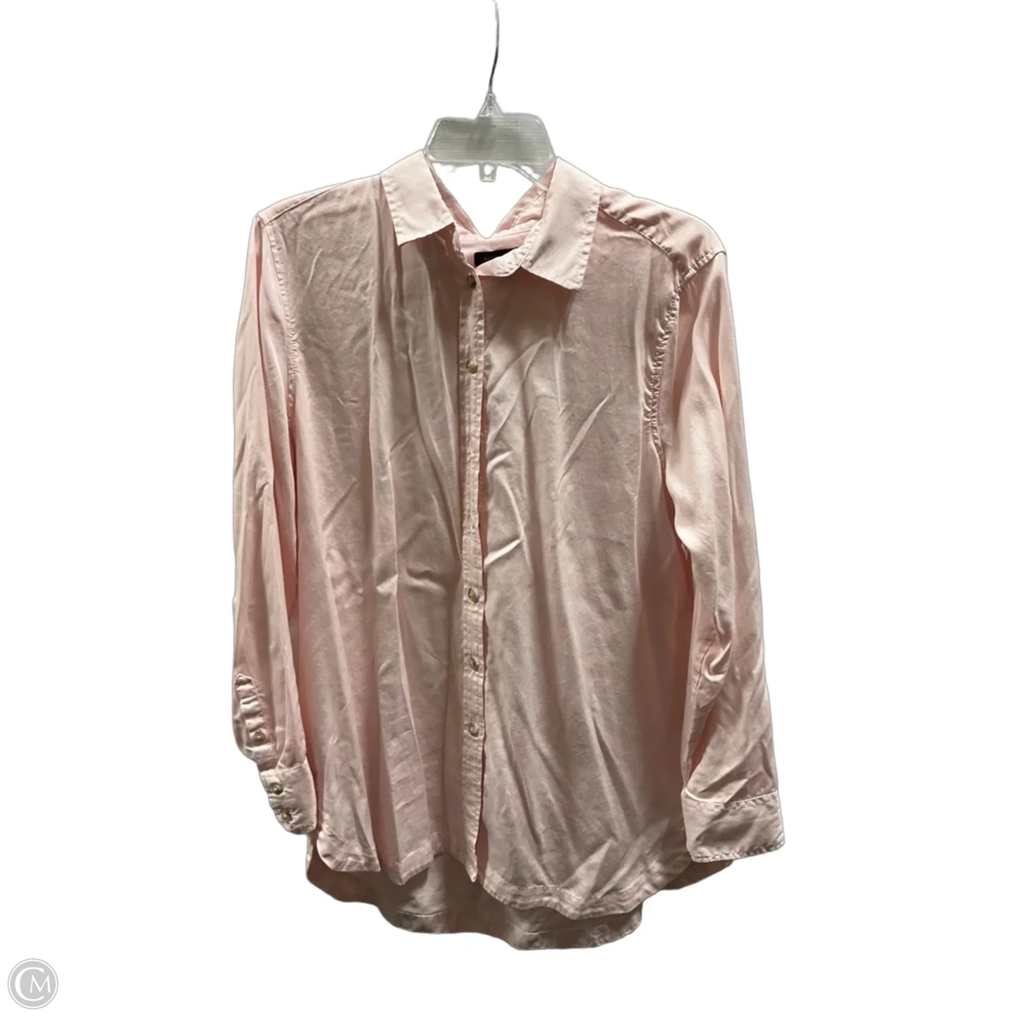 Blouse Long Sleeve By Banana Republic In Pink, Size: L
