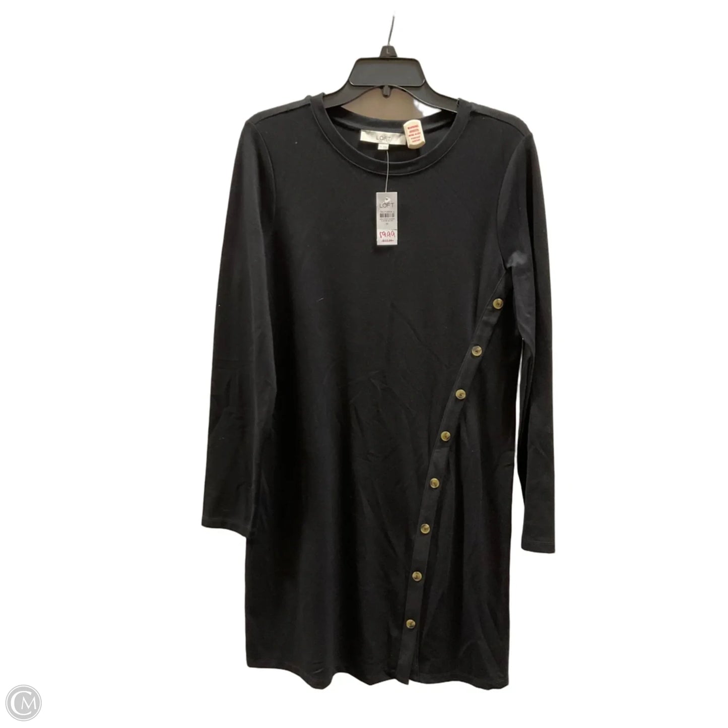 Dress Casual Midi By Loft In Black, Size: M