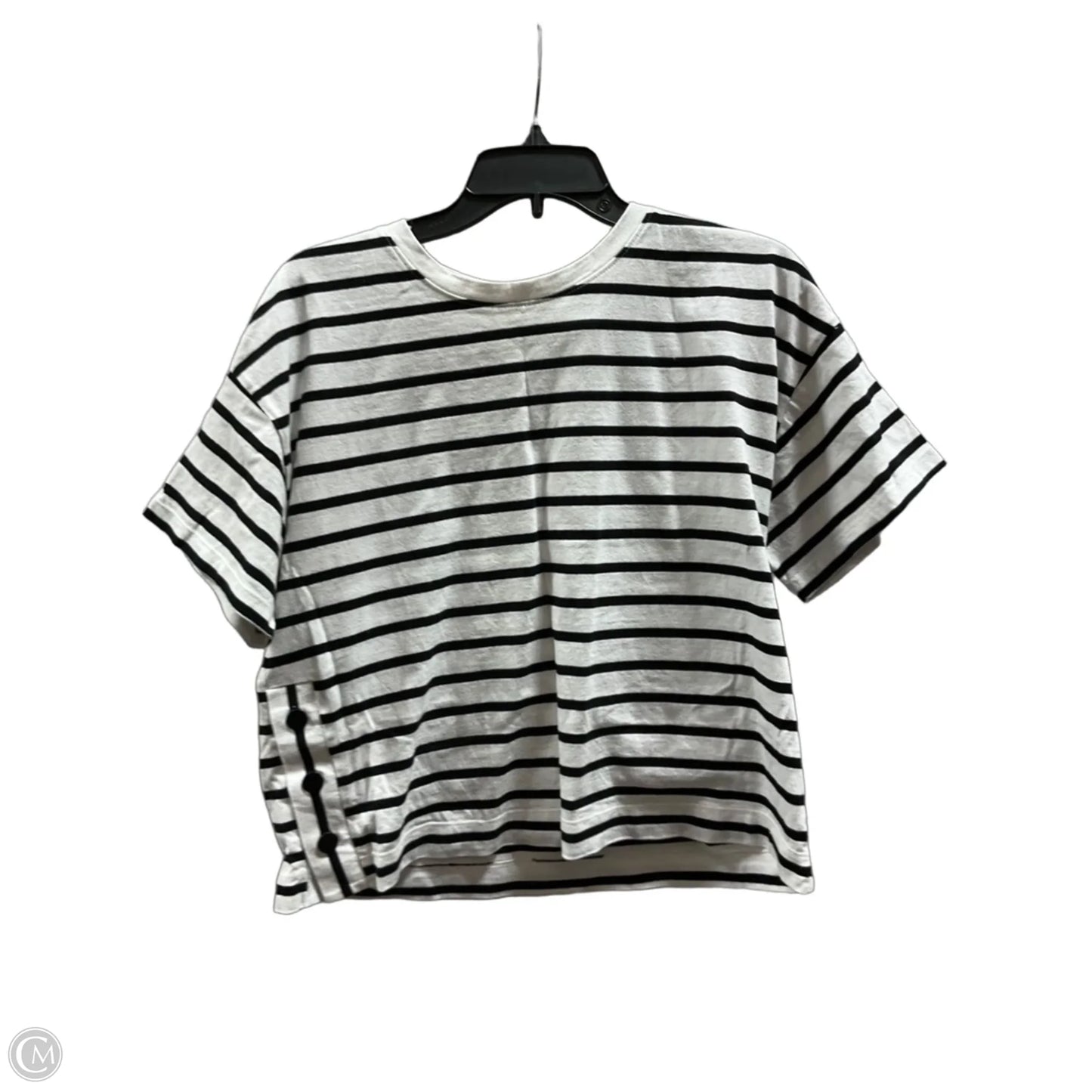 Top Short Sleeve By Loft In Striped Pattern, Size: M