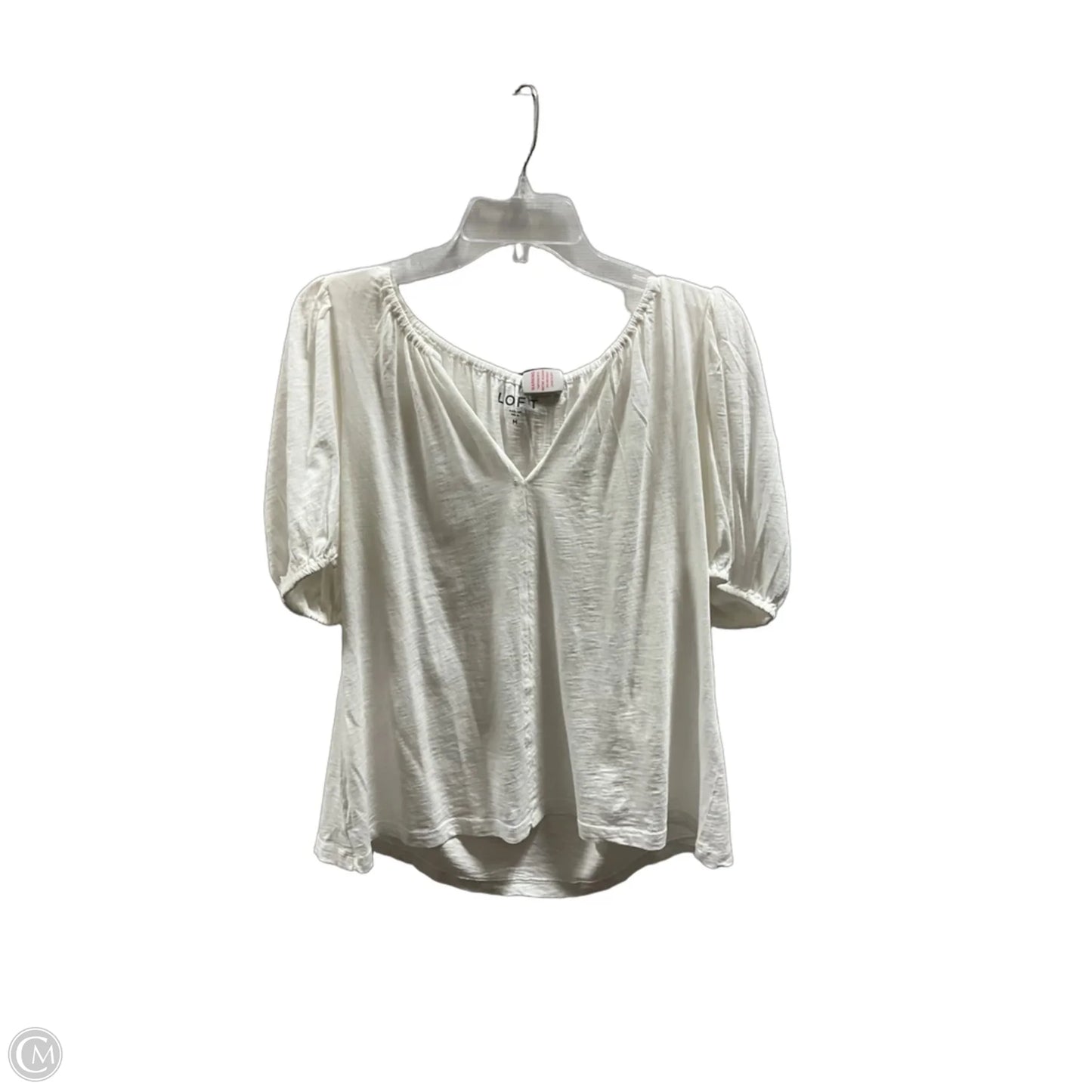 Top Short Sleeve By Loft In White, Size: M