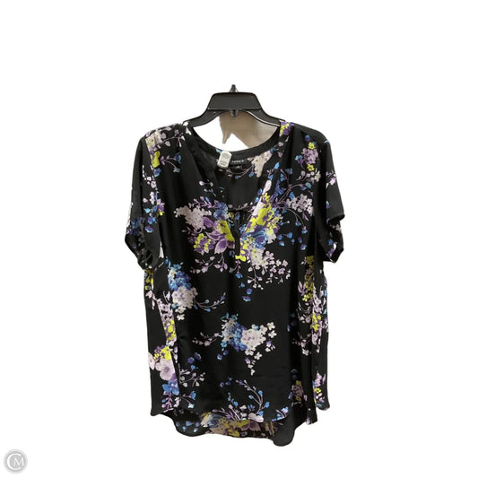 Top Short Sleeve By Torrid In Black & Blue, Size: 2x