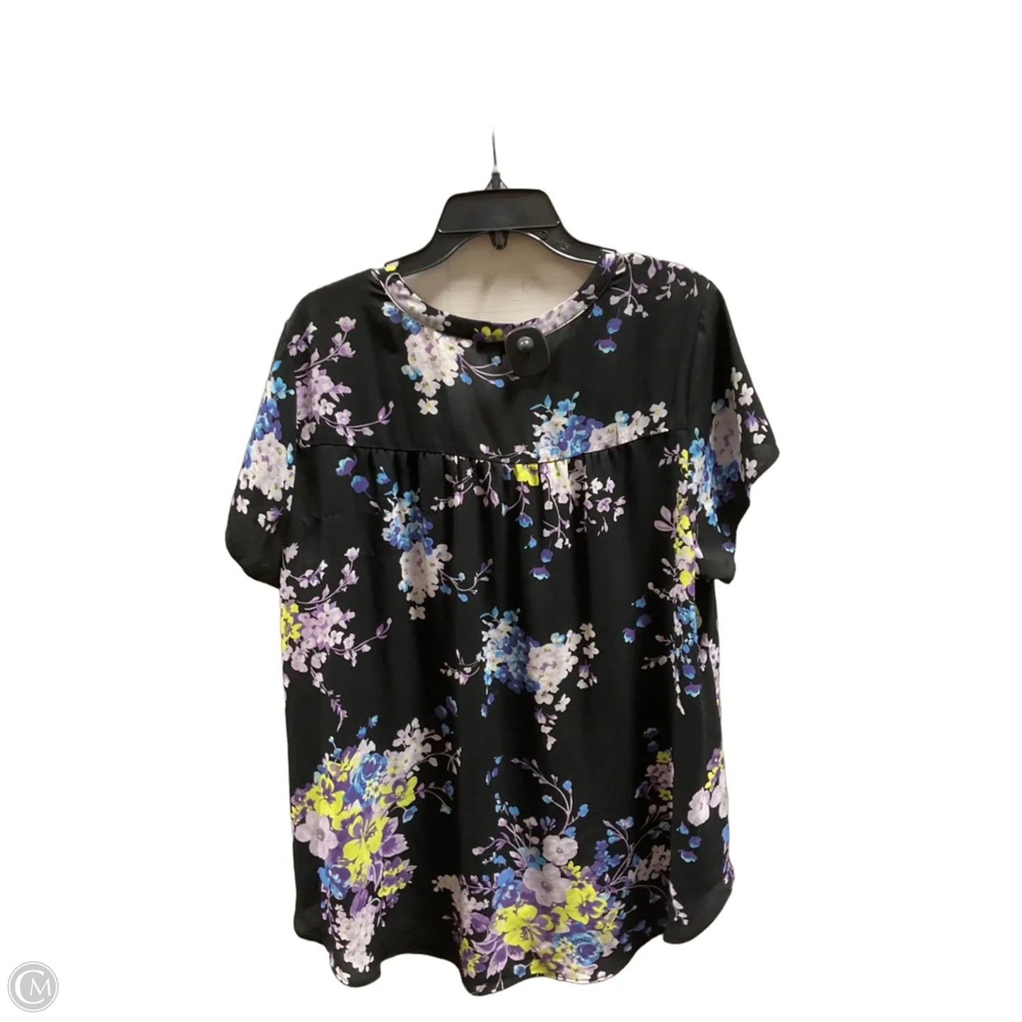 Top Short Sleeve By Torrid In Black & Blue, Size: 2x