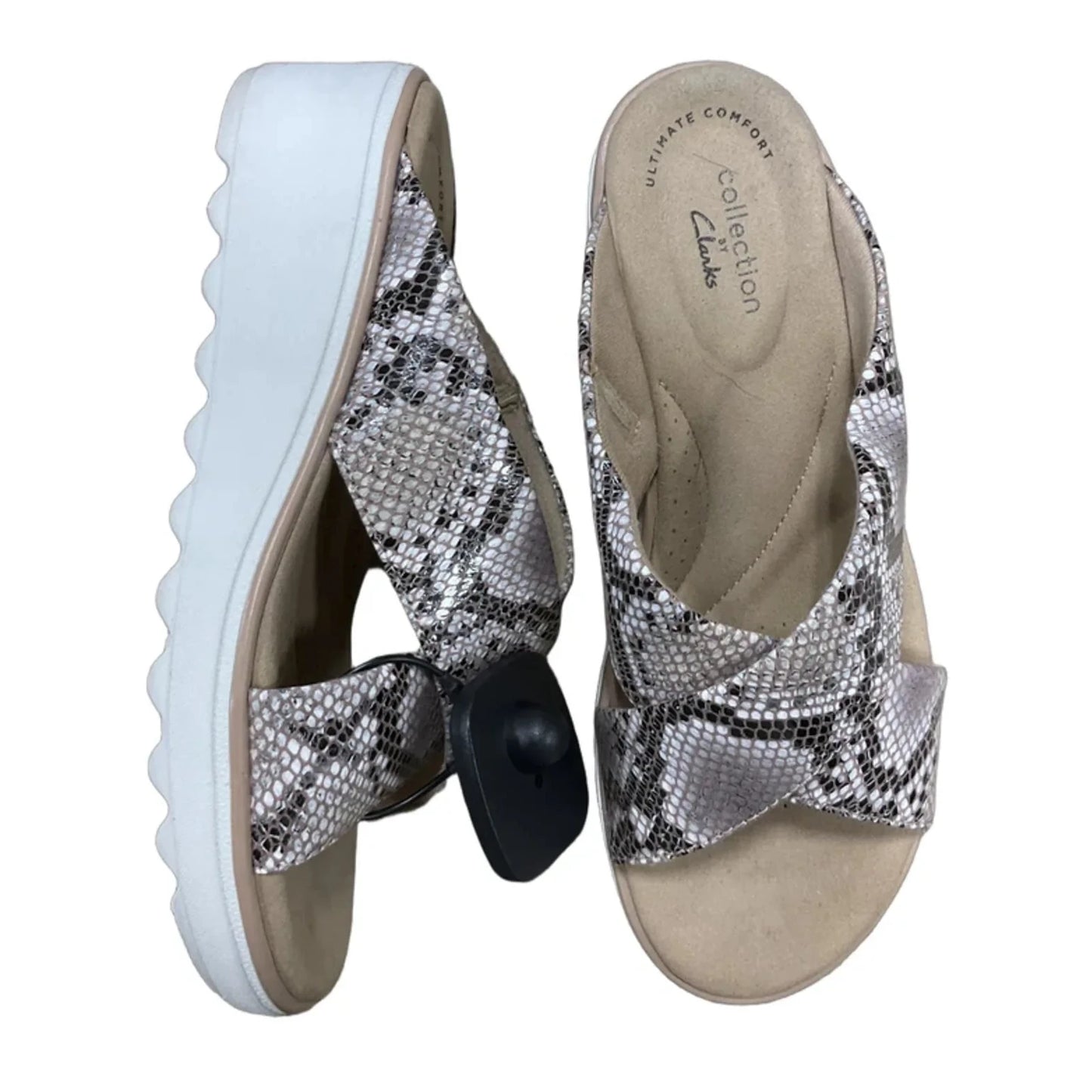 Shoes Heels Wedge By Clarks In Snakeskin Print, Size: 6