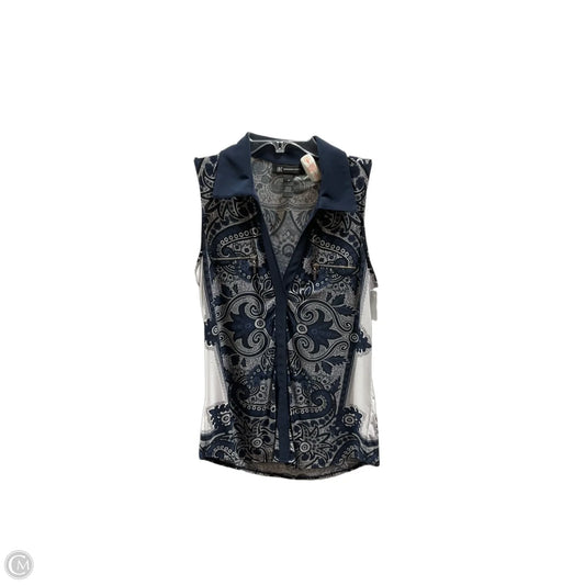 Top Sleeveless By Inc In Blue & White, Size: M