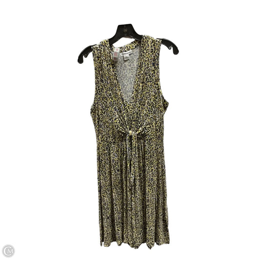 Dress Casual Midi By Liz Claiborne In Black & Yellow, Size: M